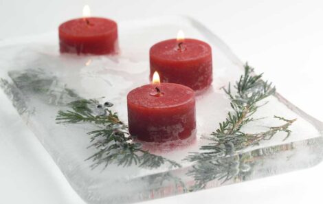Fire and Ice: An Ice and Candle Centerpiece Image